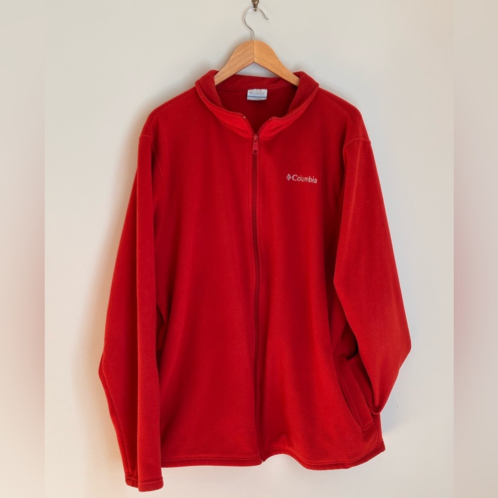 Columbia Orange Zip Up Fleece Sweater